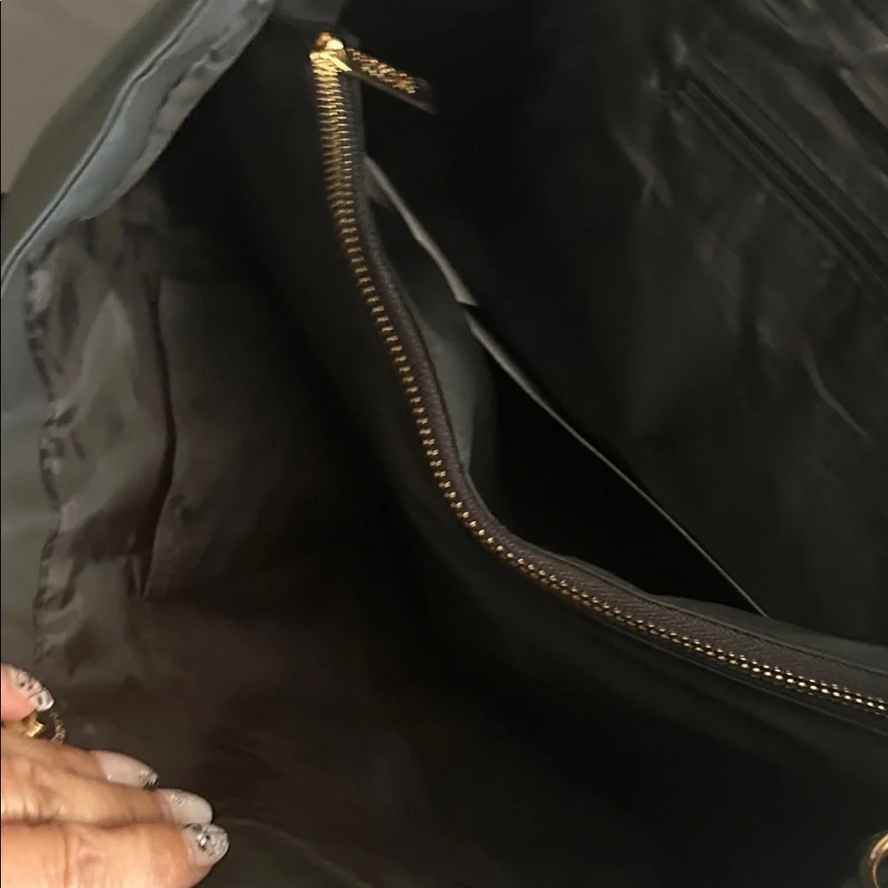 Versace Black Duffel Bag with Gold Accents